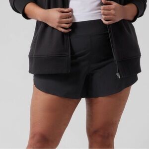 Athleta Black Run With It 3.5” Running Athletic Shorts Size XL